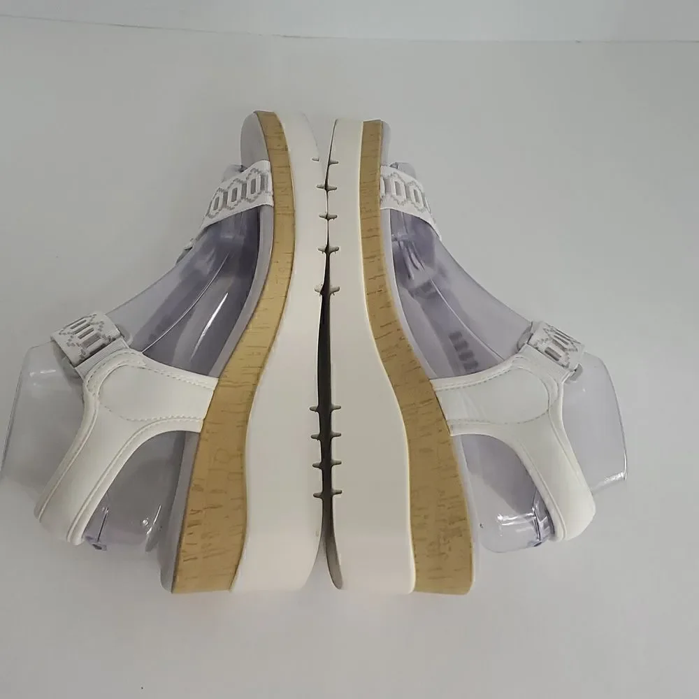 Soul Naturalizer Glitz Wedge Sandal White Grey Size 9M
